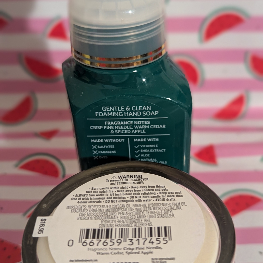 🎄Bath & Body Works Tree Farm Hand Soap & Candle Set - Lot ! 🎄 - Picture 2 of 2